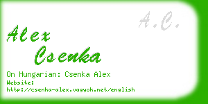 alex csenka business card